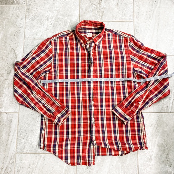 J. Crew Ref Plaid Long Sleeve Button Down Shirt Size Large - Picture 4 of 7